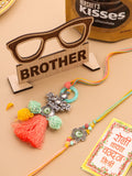 NVR Set of 2 Artificial Beads Traditional Bhaiya Bhabhi Pair Rakhi Combo