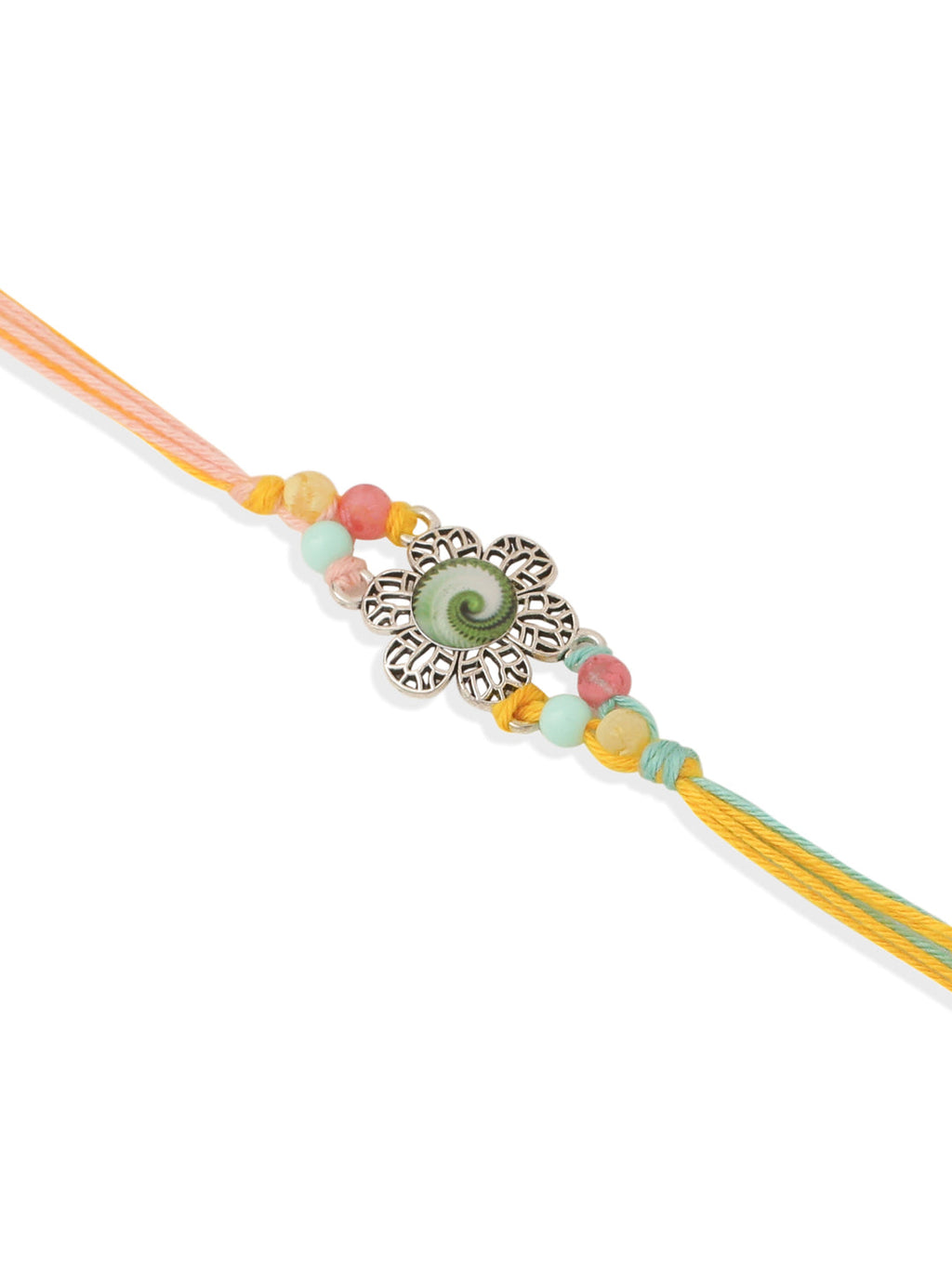 NVR Set of 2 Artificial Beads Traditional Bhaiya Bhabhi Pair Rakhi Combo