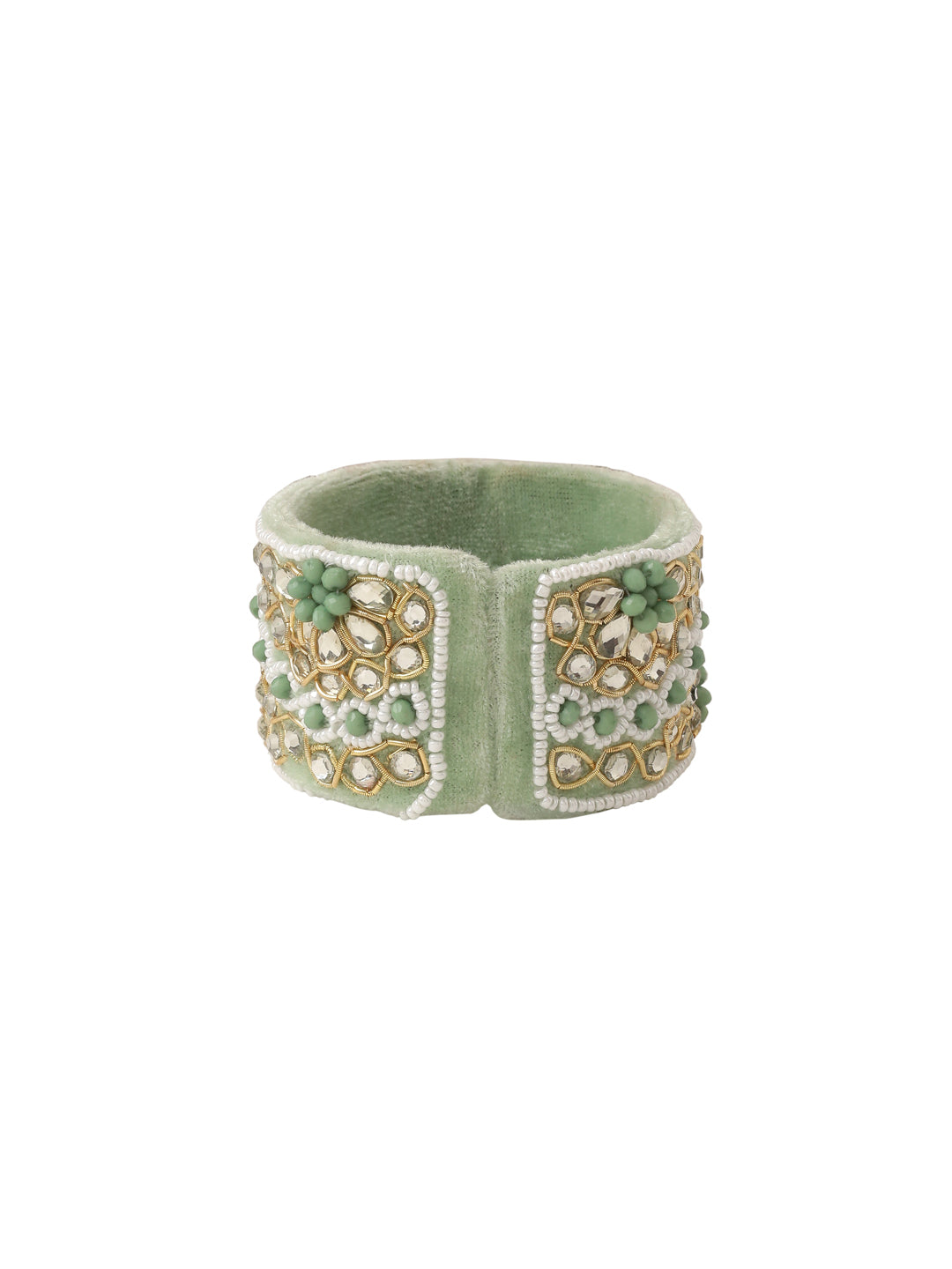 NVR Set of 2 Green Artificial Stones Bhaiya Bhabhi Rakhi Set, Combo for Rakshabandhan