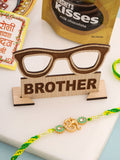 NVR Men Green Kundan Studded Om Design Thread Rakhi, Combo for Rakshabandhan