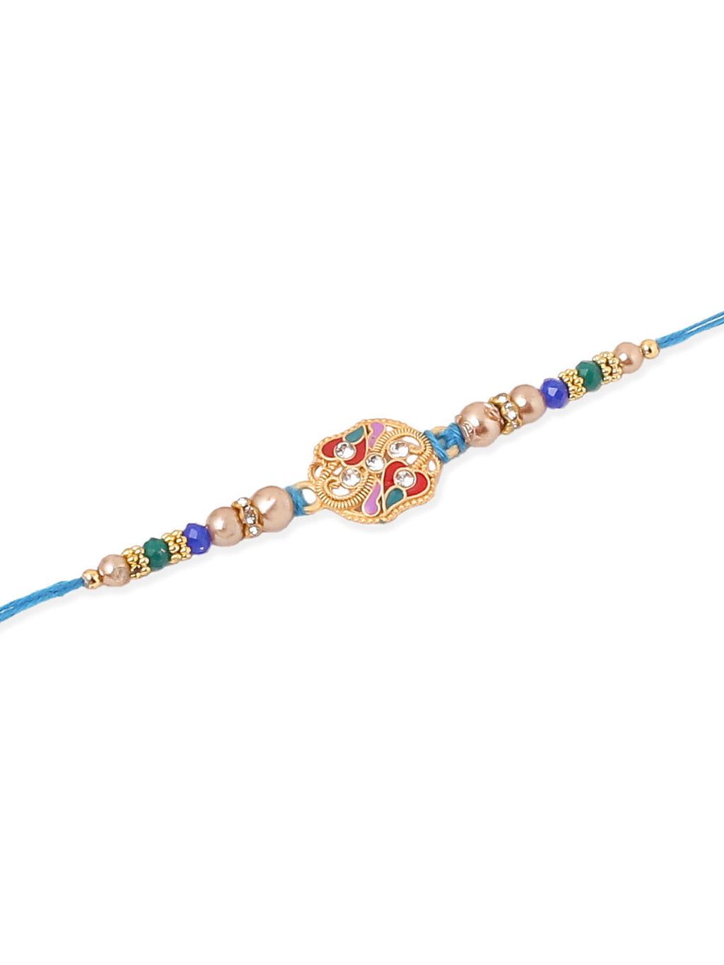 NVR Men Set of 2 Blue Artificial Stones & Beads Thread Rakhi, Combo for Rakshabandhan