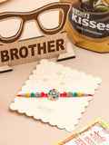 NVR Men Multicolor Artificial Stones & Beads Floral Design Thread Rakhi Combo