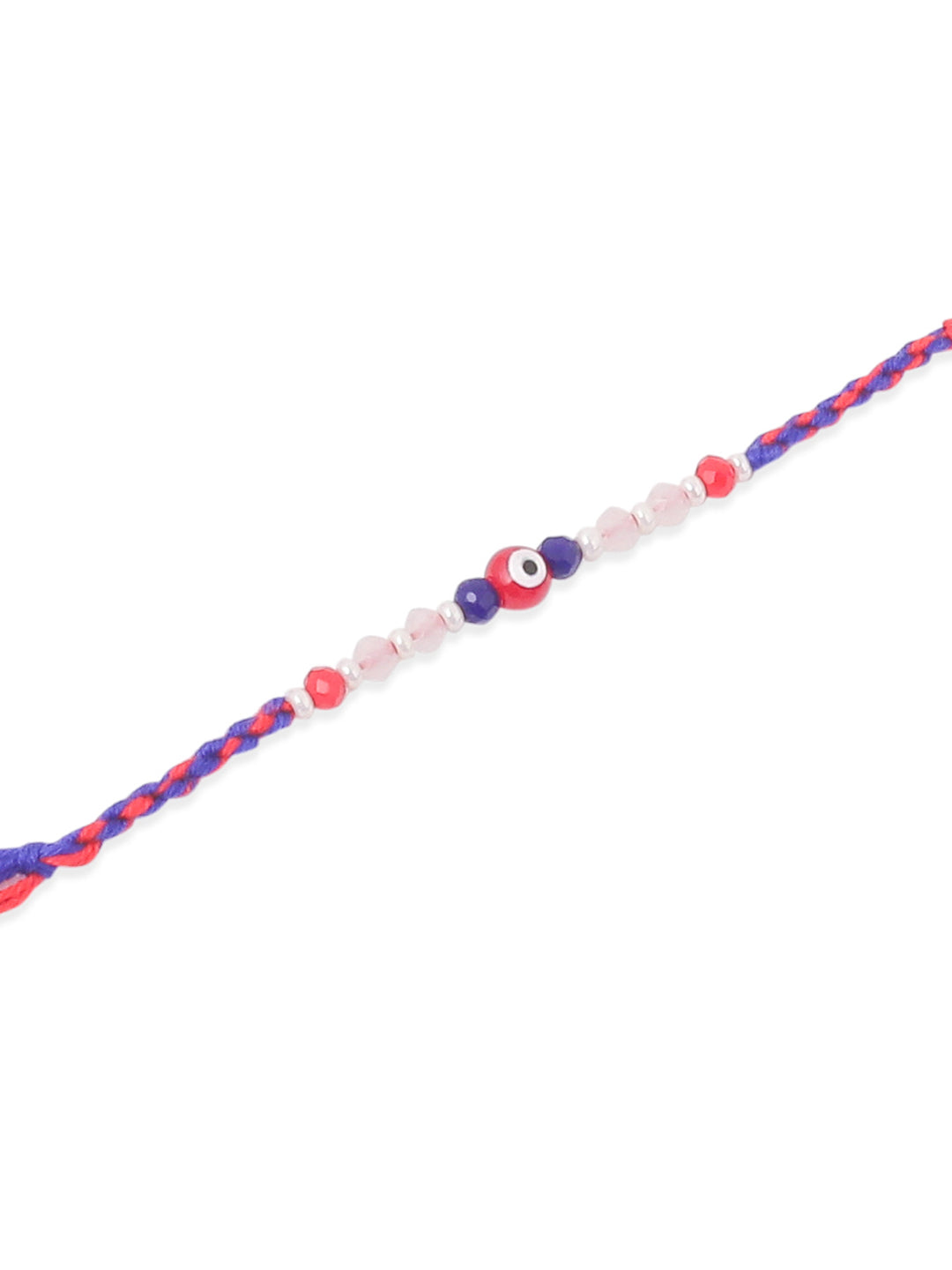 NVR Men Multicolor Evil Eye Artificial Beads Thread Rakhi, Combo for Rakshabandhan