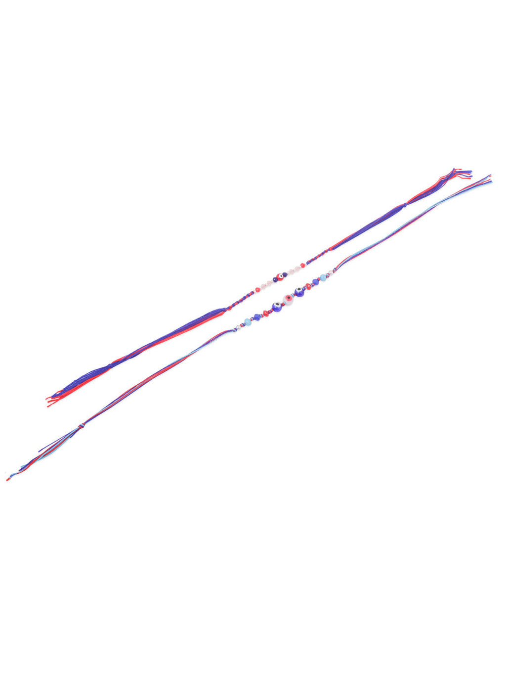 NVR Men Multicolor Evil Eye Artificial Beads Thread Rakhi with Roli Chawal Chandan & Mishri