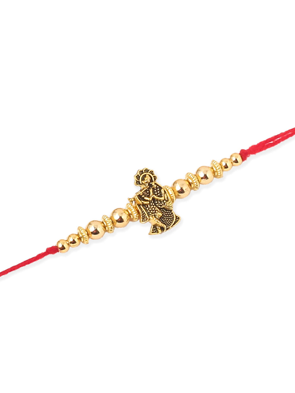 NVR Men Set of 3 Gold Toned Designer Ganesh Ji Thread Rakhi, Combo for Rakshabandhan