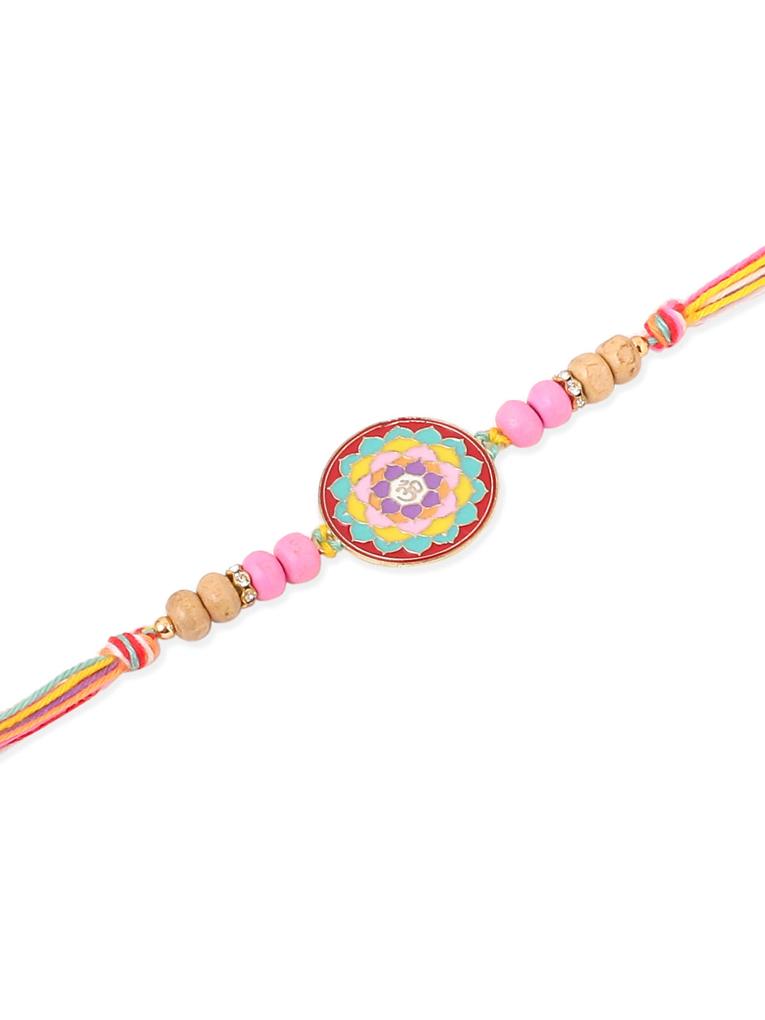 NVR Men Set of 2 Multicolor Artificial Stones & Beads Thread Rakhi with Roli Chawal Chandan & Mishri