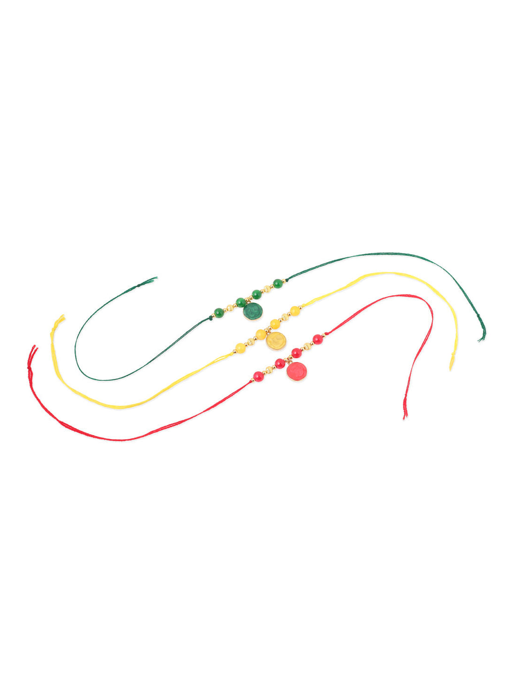 NVR Men Set of 3 Multicolor Artificial Beads Thread Rakhi, Combo for Rakshabandhan