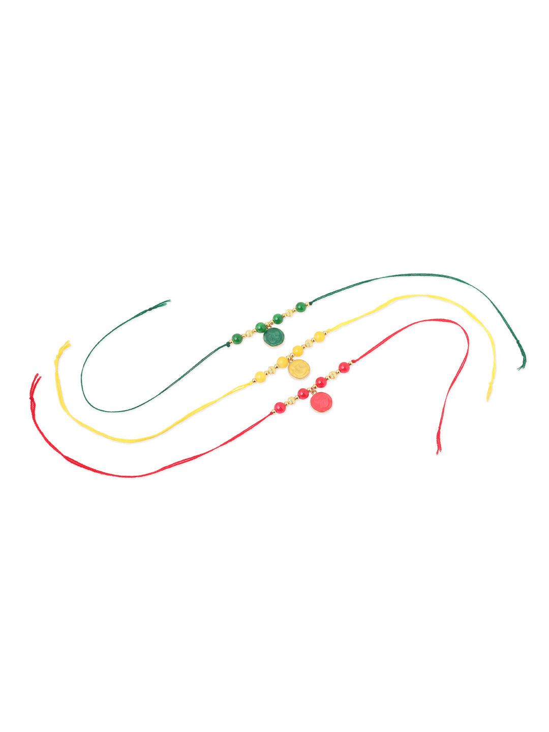 NVR Men Set of 3 Multicolor Artificial Beads Thread Rakhi, Combo for Rakshabandhan