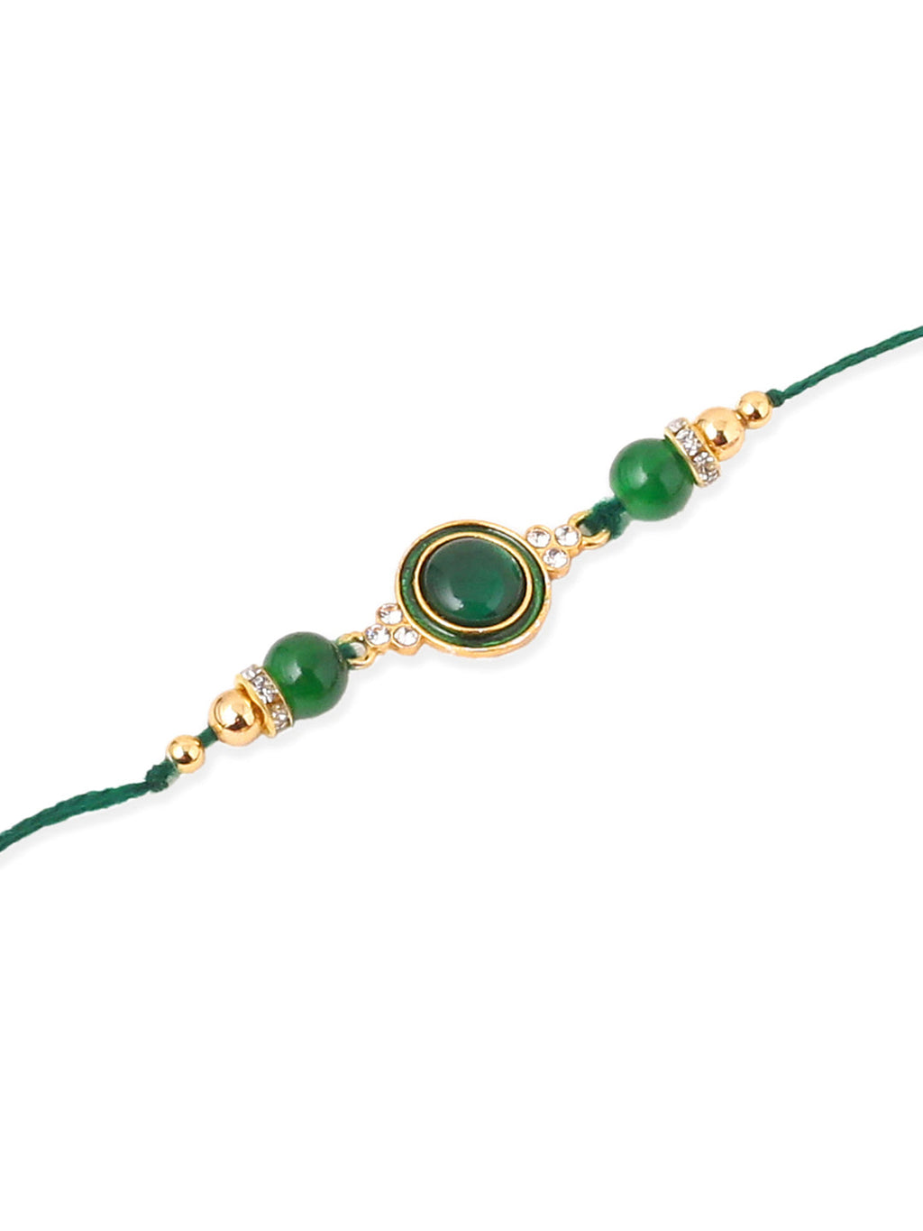 NVR Men Set of 3 Multicolor Artificial Beads & Pearls Thread Rakhi with Roli Chawal Chandan & Mishri