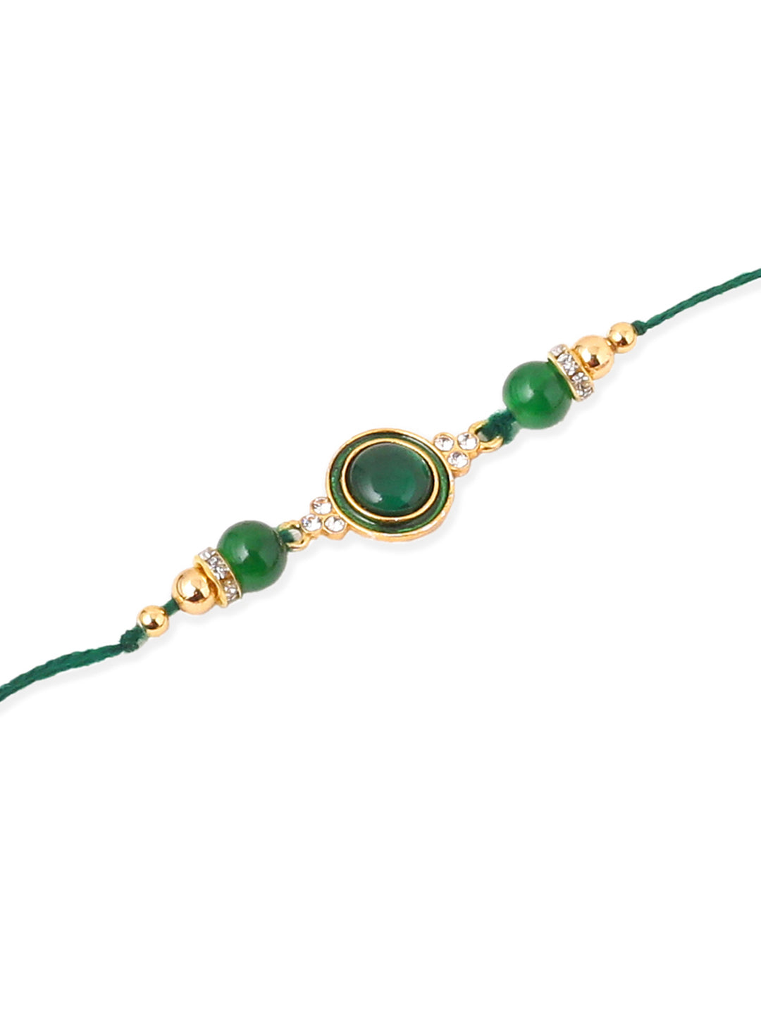 NVR Men Set of 3 Multicolor Artificial Beads & Pearls Thread Rakhi with Roli Chawal Chandan & Mishri