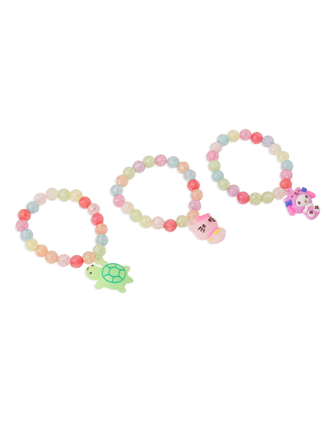 NVR Kids Set of 3 Cartoon Design Artificial Beads Thread Rakhi, Combo for Rakshabandhan