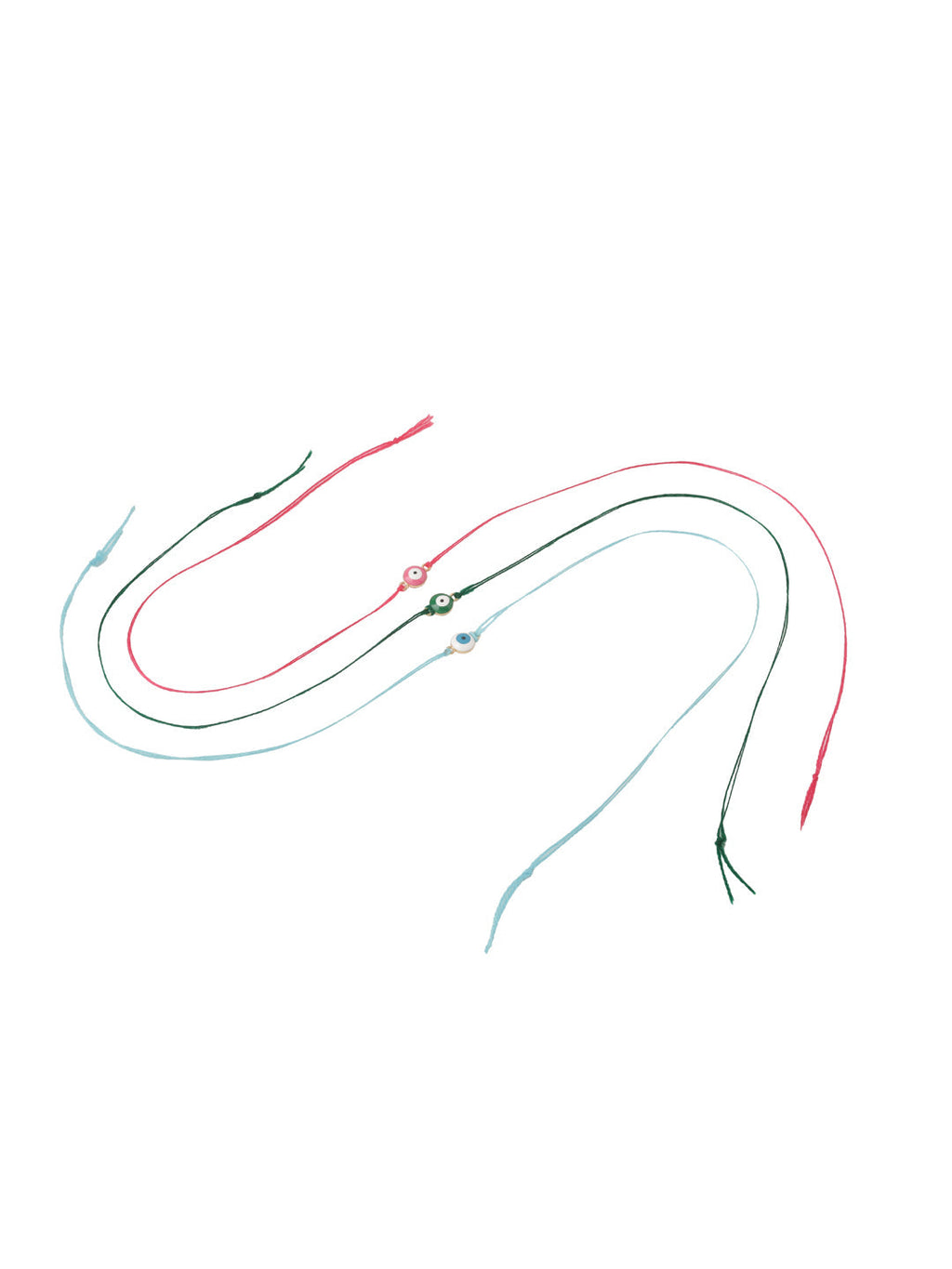 NVR Men's Set of 3 Multicolor Evil Eye Thread Rakhi with Roli Chawal Chandan & Mishri