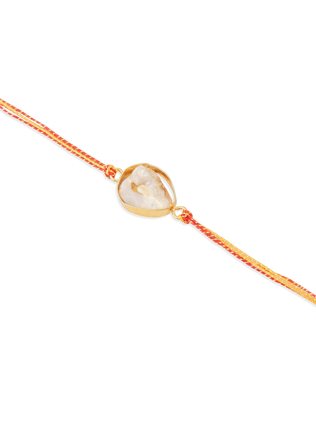 NVR Set of 2 Gold Toned Pearls Bhaiya Bhabhi Rakhi, Combo for Rakshabandhan
