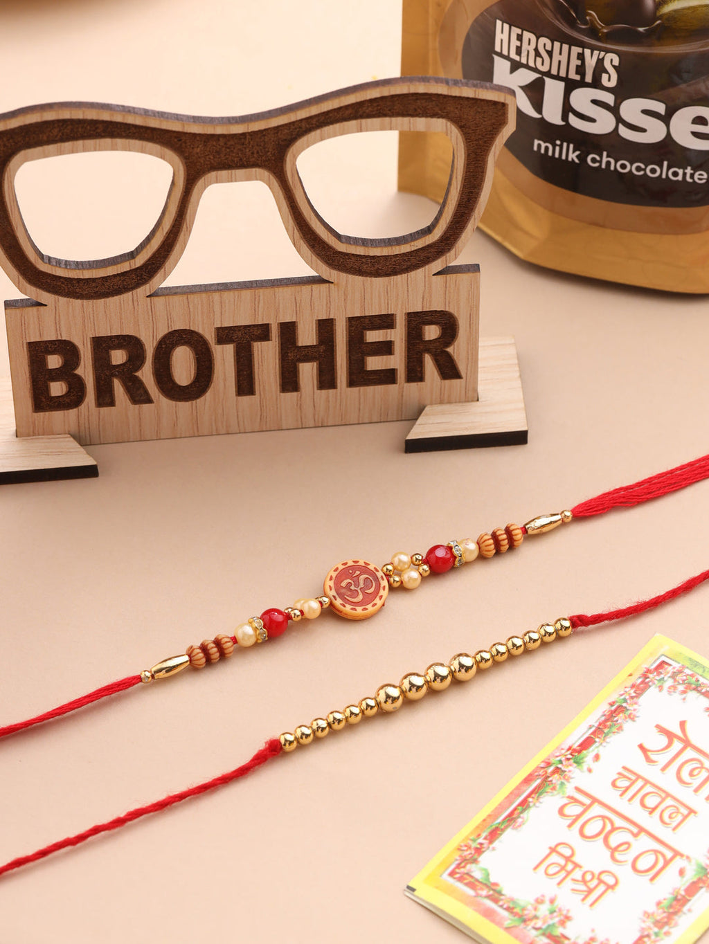 NVR Men's Set of 2 Red Religious Thread Rakhi, Combo for Rakshabandhan