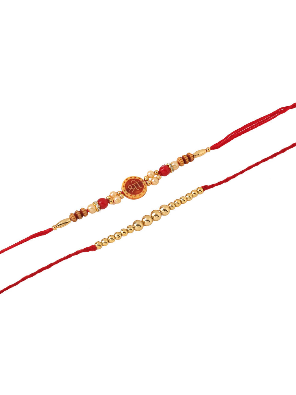 NVR Men's Set of 2 Red Religious Thread Rakhi, Combo for Rakshabandhan