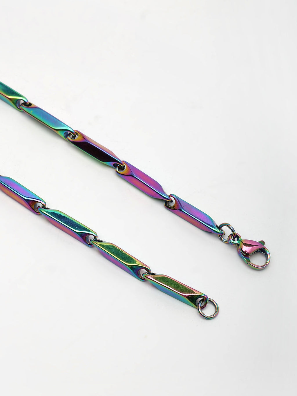 NVR Men Multicolor Rhodium-Plated Stainless Steel Chain