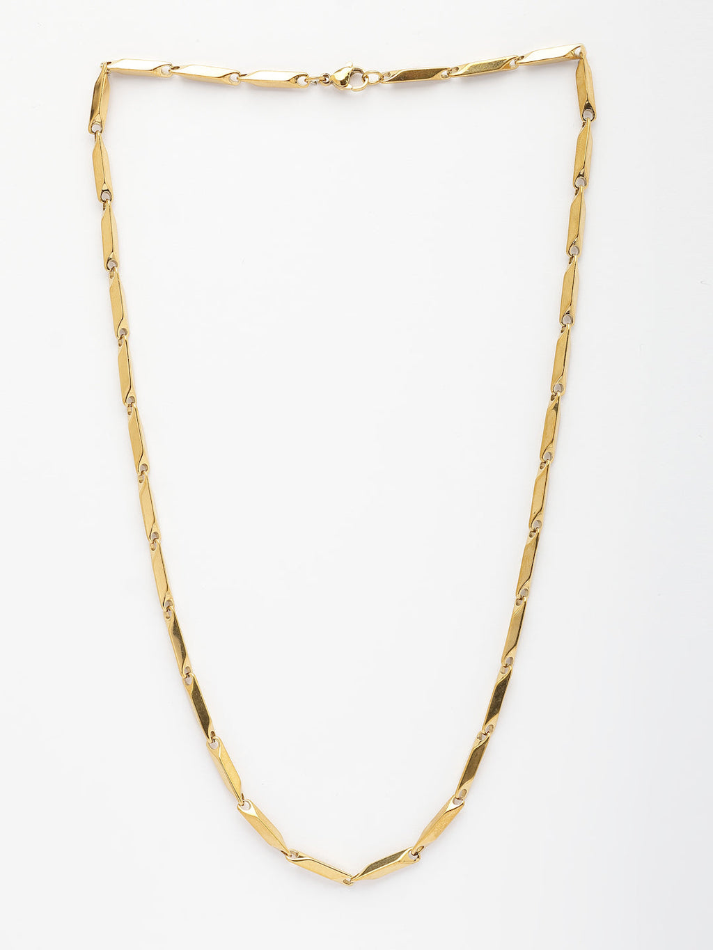 NVR Men Gold-Polished Stainless Steel Chain