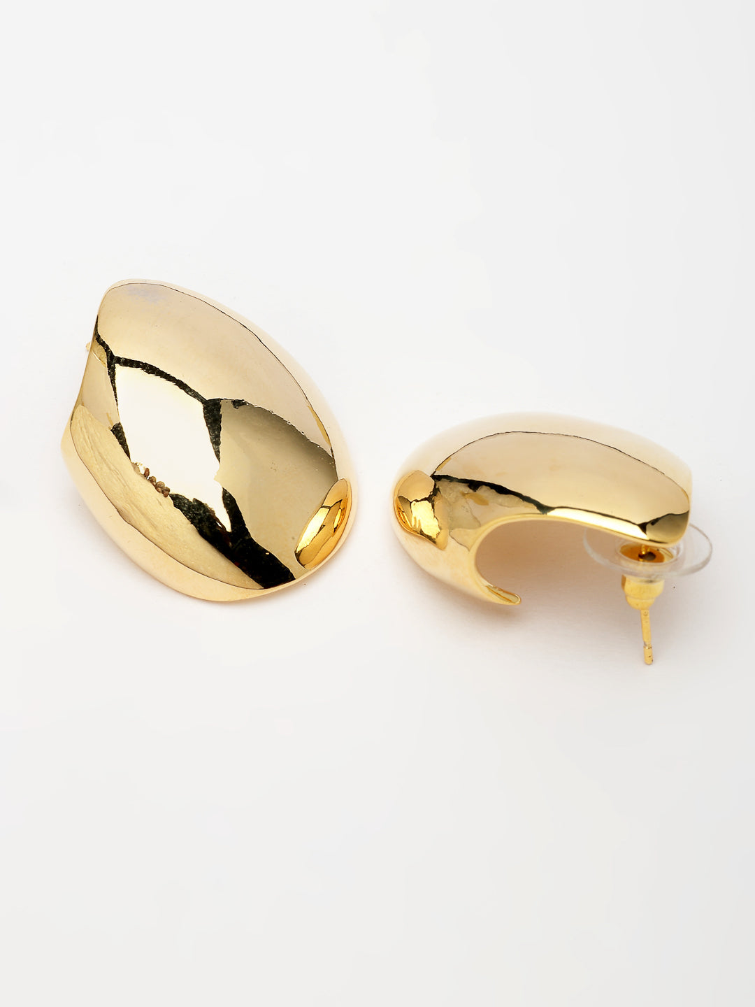 NVR Women's Gold-Polished Contemporary Drop Earrings