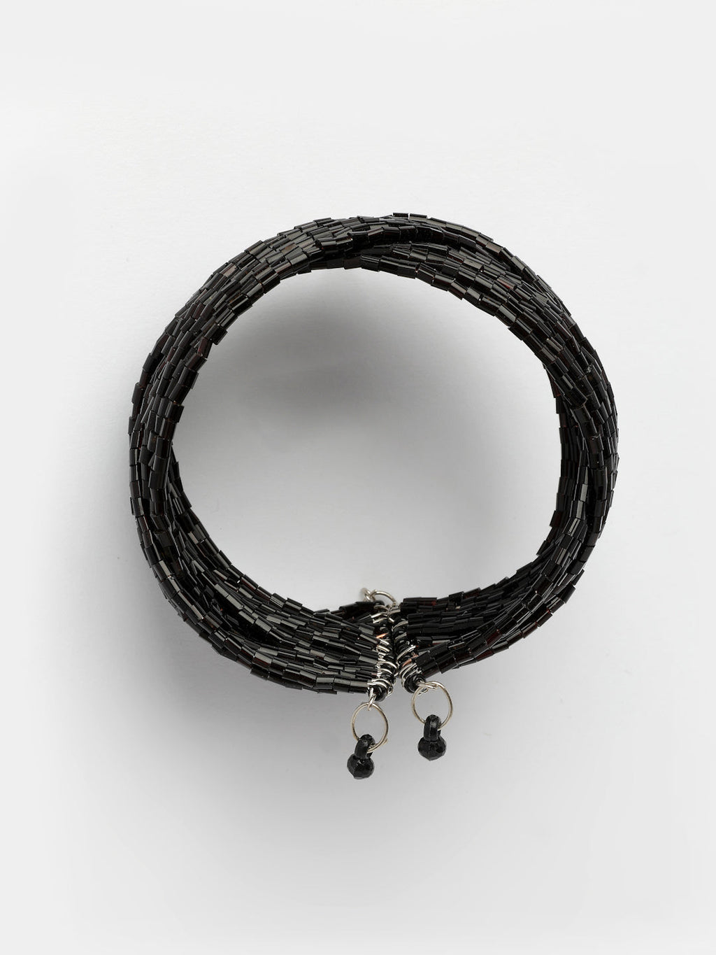 NVR Women's Black Artificial Beads Western Cuff Bracelet