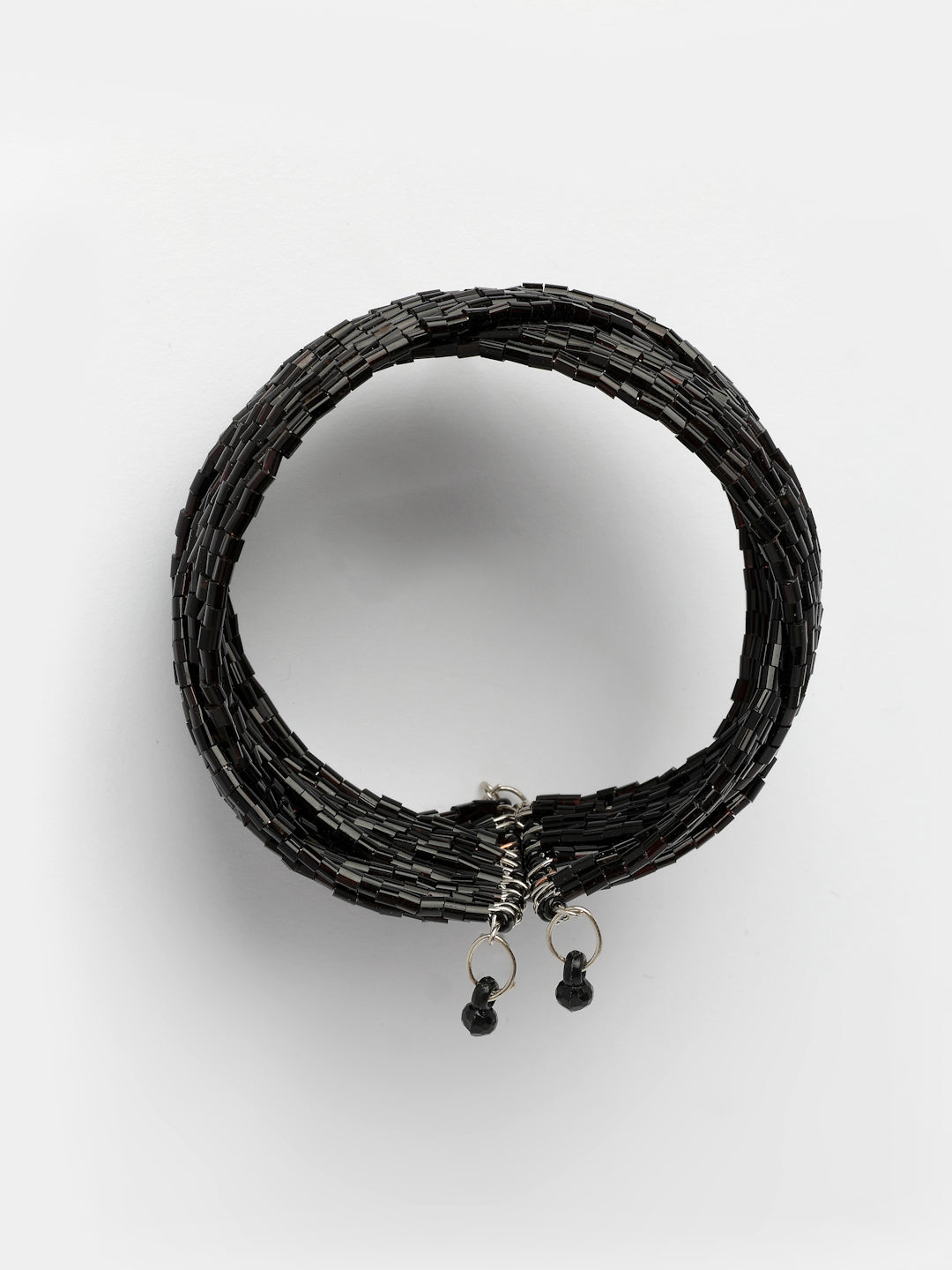 NVR Women's Black Artificial Beads Western Cuff Bracelet