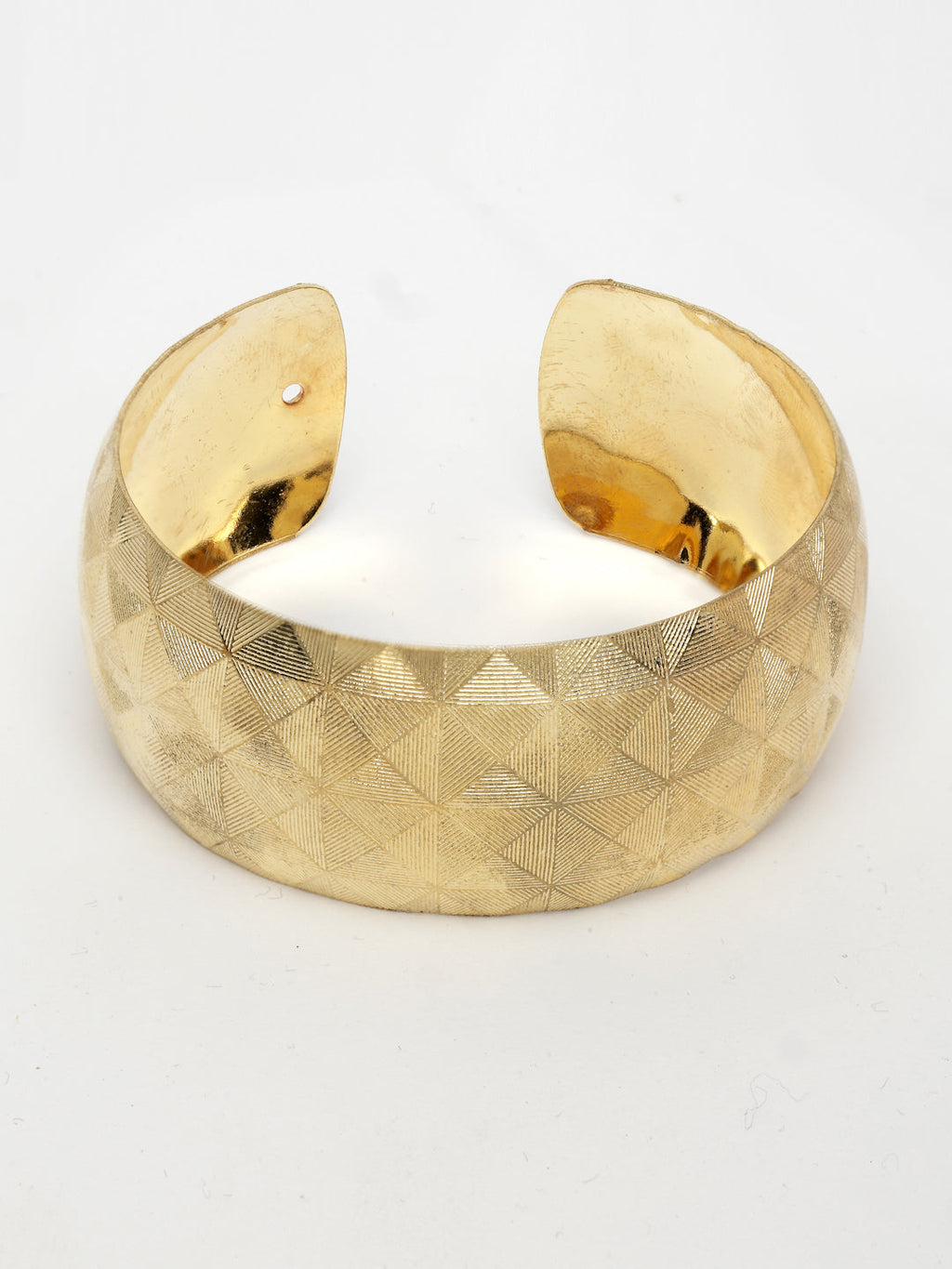 NVR Women's Gold-Polished Self-design Cuff Bracelet