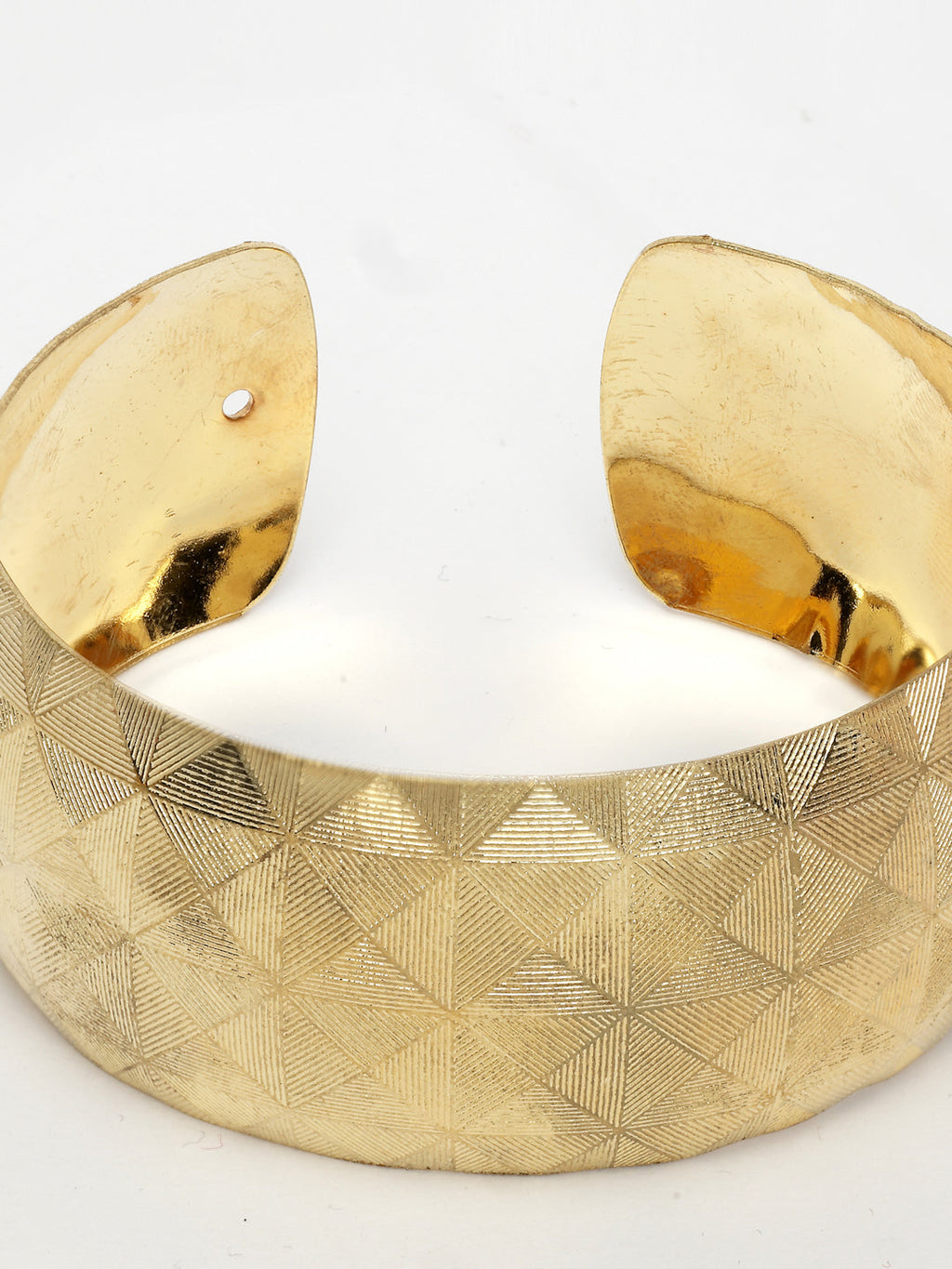 NVR Women's Gold-Polished Self-design Cuff Bracelet