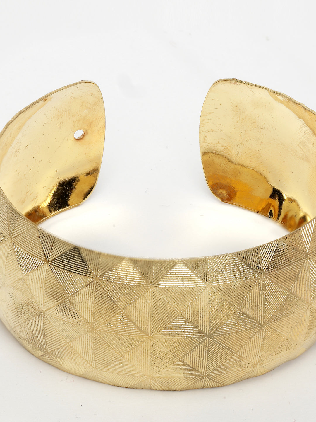 NVR Women's Gold-Polished Self-design Cuff Bracelet