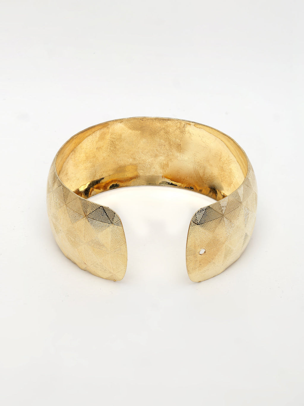 NVR Women's Gold-Polished Self-design Cuff Bracelet