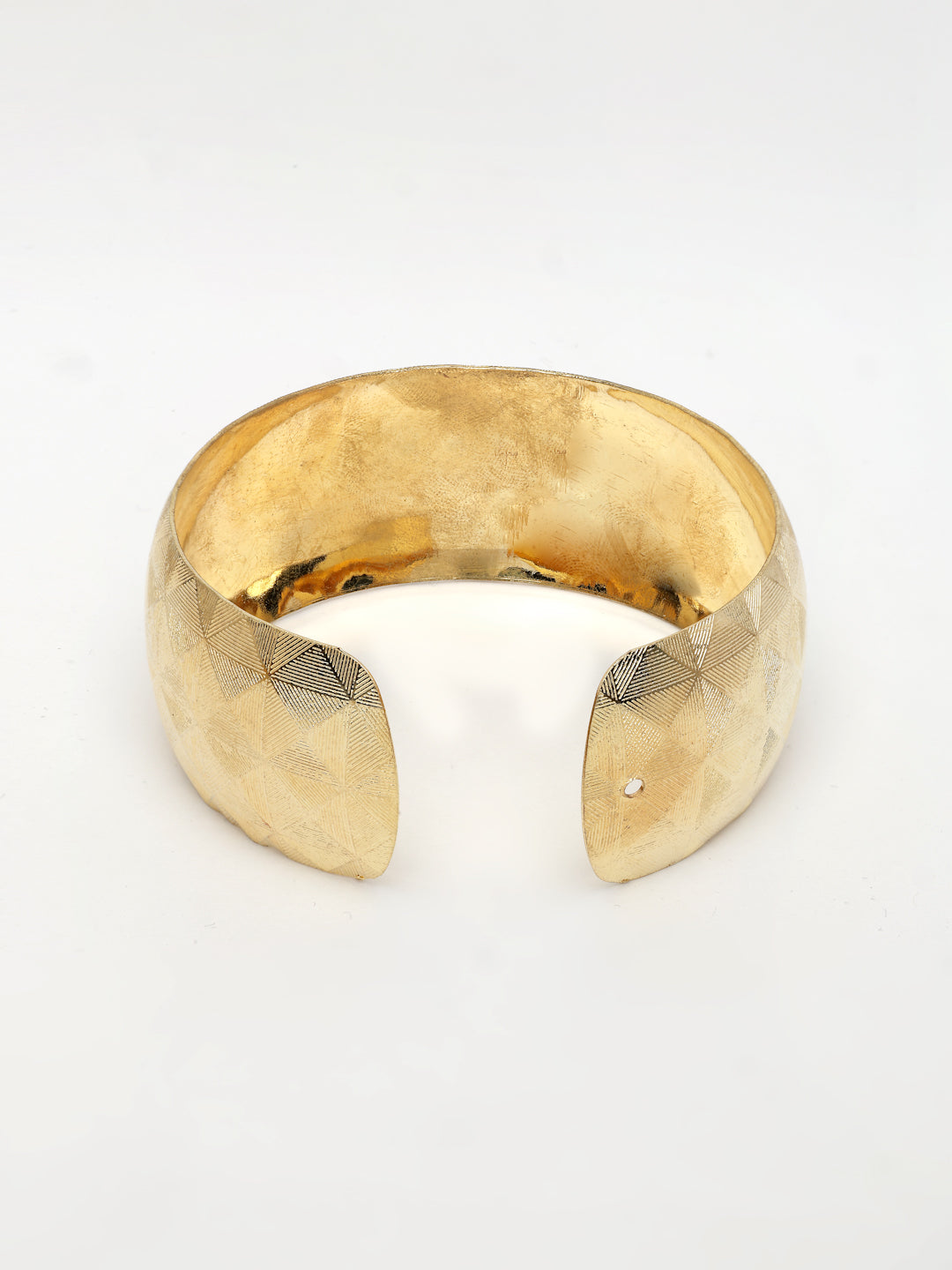 NVR Women's Gold-Polished Self-design Cuff Bracelet