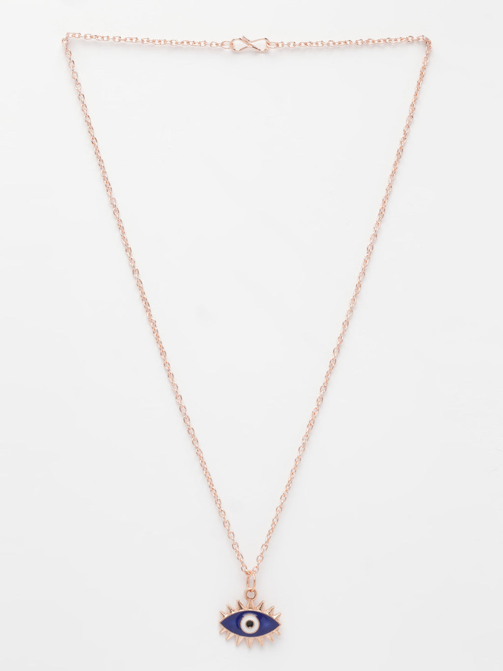 NVR Women's Rose Gold-Polished Chain With Evil Eye Pendant