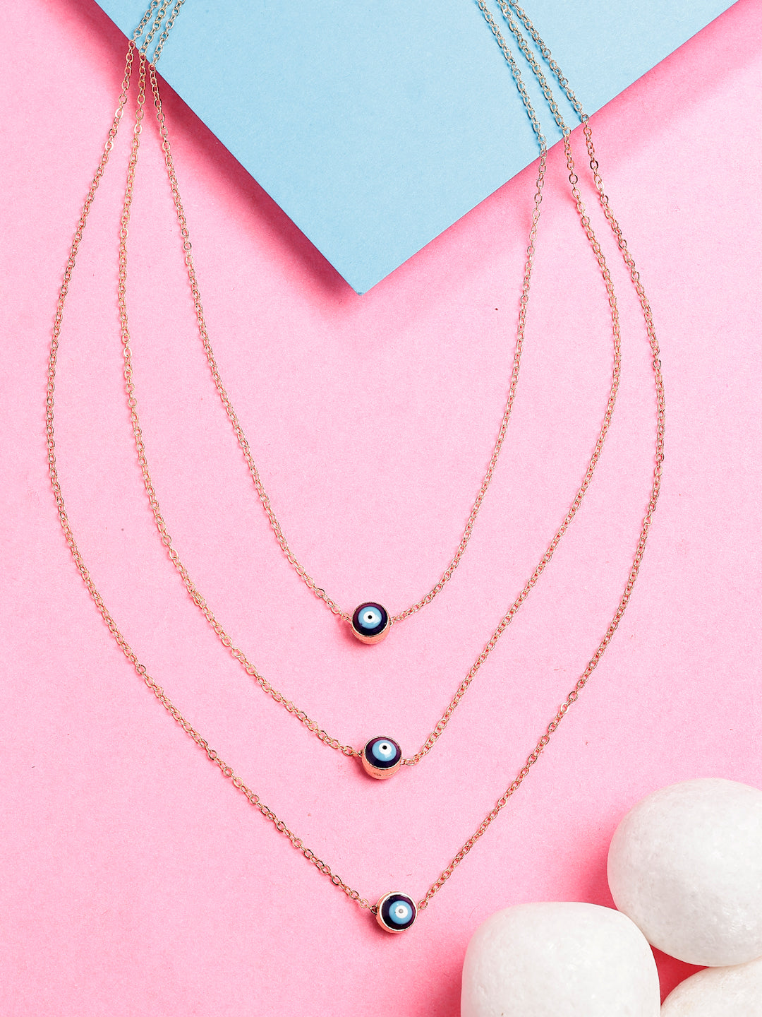 NVR Women's Gold-Polished Evil Eye Layered Chain