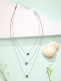 NVR Women's Silver-Plated Evil Eye Layered Chain