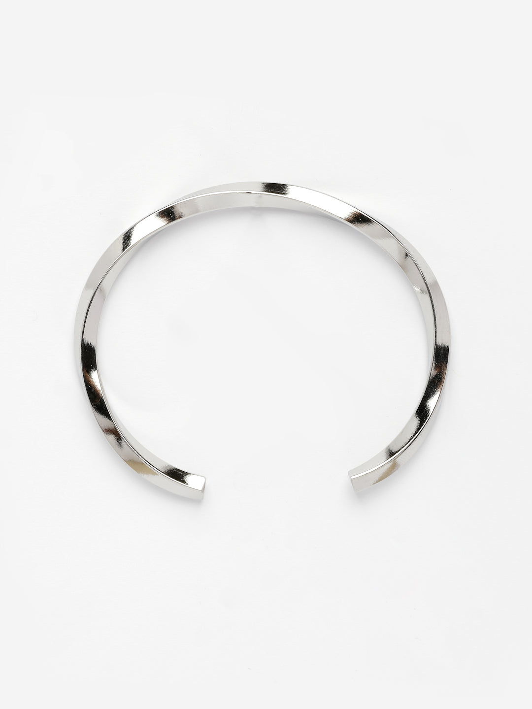 NVR Men's Silver-Plated Stainless Steel Cuff Bracelet