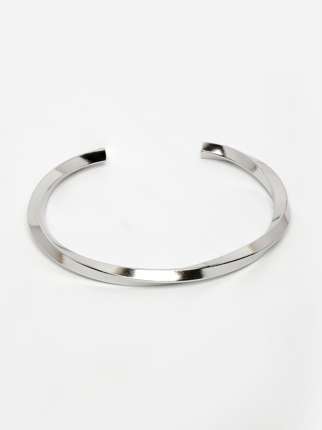 NVR Men's Silver-Plated Stainless Steel Cuff Bracelet