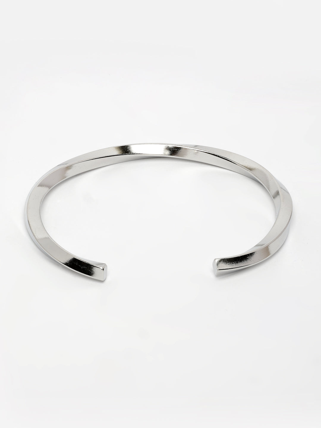 NVR Men's Silver-Plated Stainless Steel Cuff Bracelet