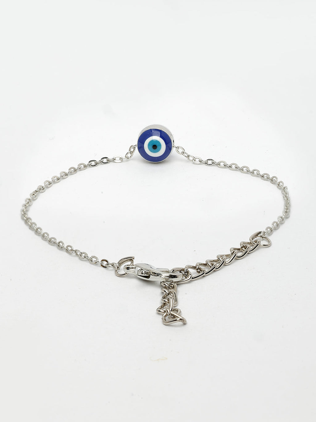 NVR Women's Set of 2 Gold & Silver Polished Evil eye Link Bracelet