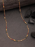 NVR Women's Gold-Polished Artificial Beads Minimal Chain