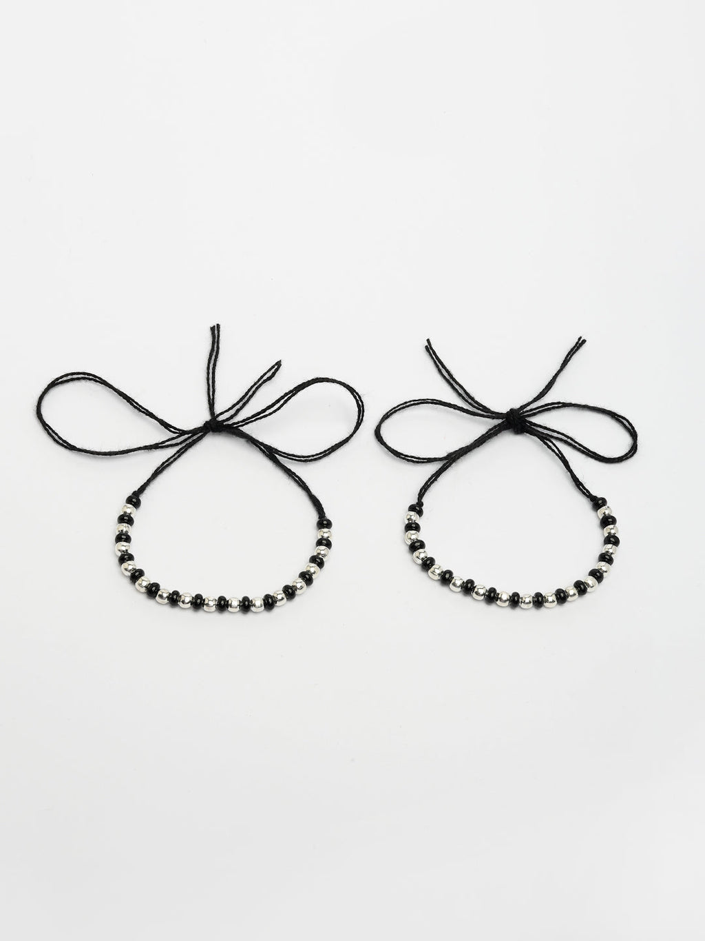 NVR Kids Set of 2 Rhodium-Plated Beaded Wraparound Nazariya Bracelet