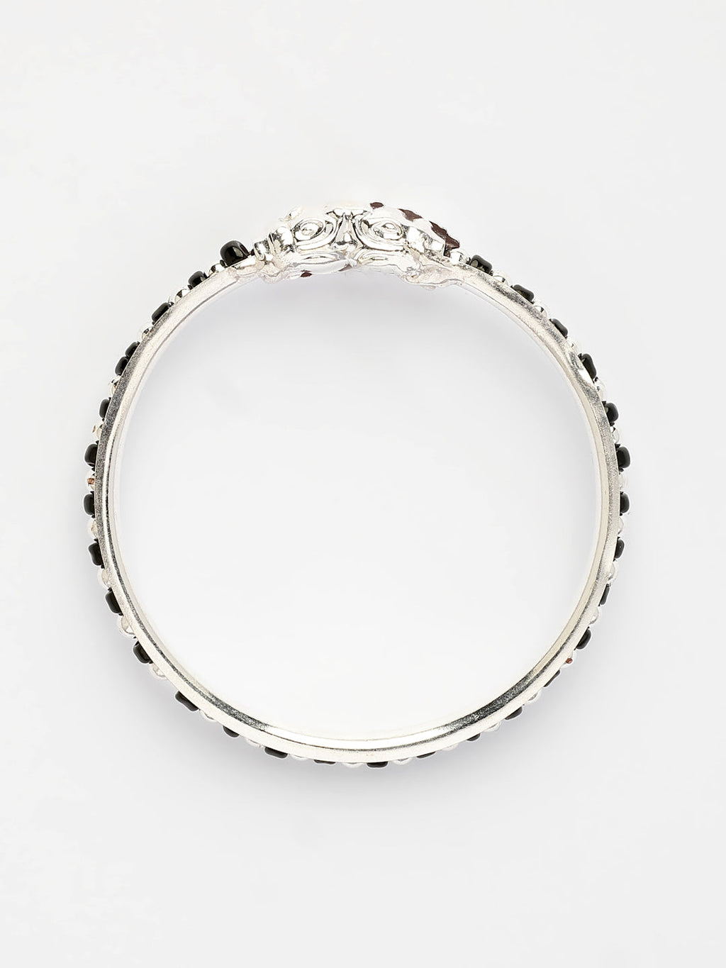 NVR Kids Set of 2 Rhodium-Plated Artificial Beads Nazariya Kada Bracelet