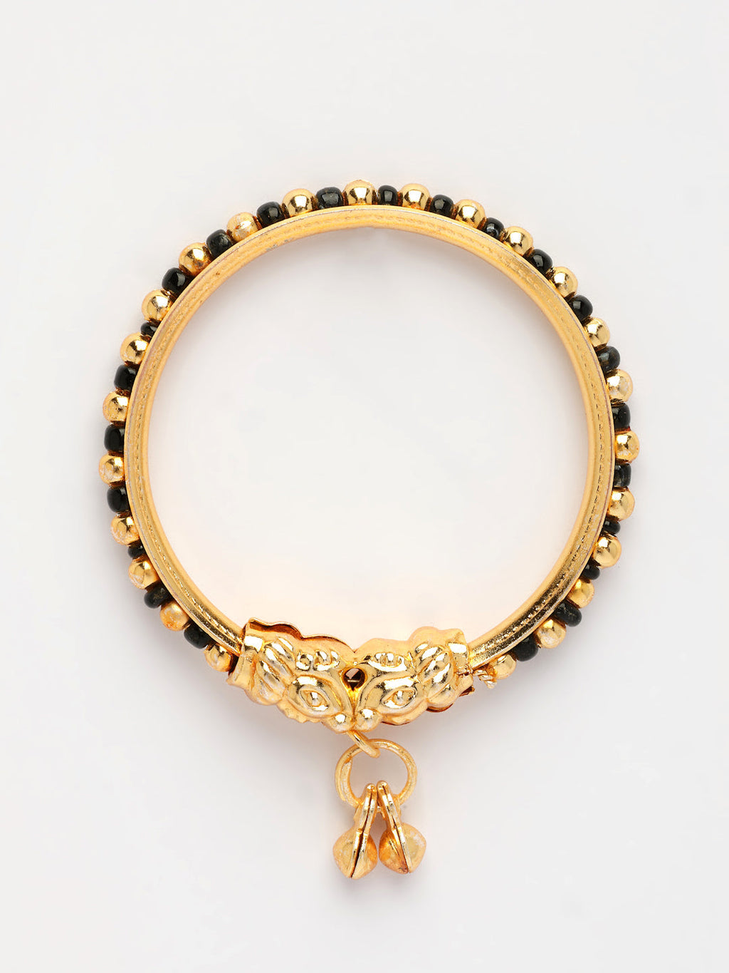 NVR Kids Pair of 2 Rhodium-Plated Artificial Beads Nazariya Kada Bracelet