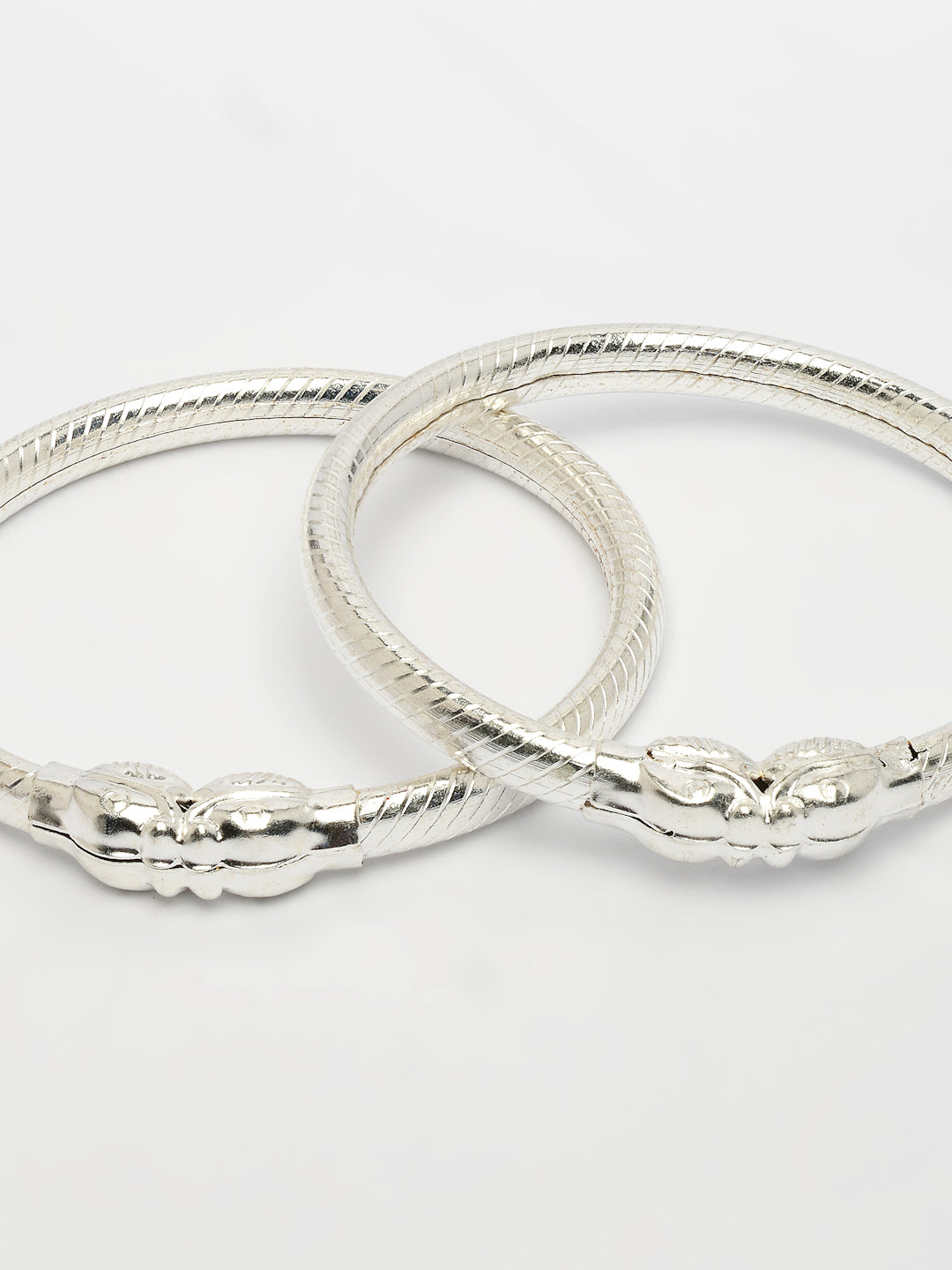 NVR Kids Pair of 2 Rhodium-Plated Artificial Beads Nazariya Kada Bracelet