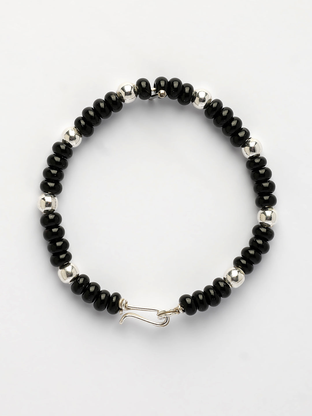 NVR Kids Pair of 4 Rhodium-Plated Artificial Beads Nazariya Kada Bracelet