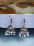 NVR Women Silver Plated German Silver Jhumka Earrings