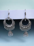 NVR Women's Unique Silver Plated German Silver Jhumka Earrings