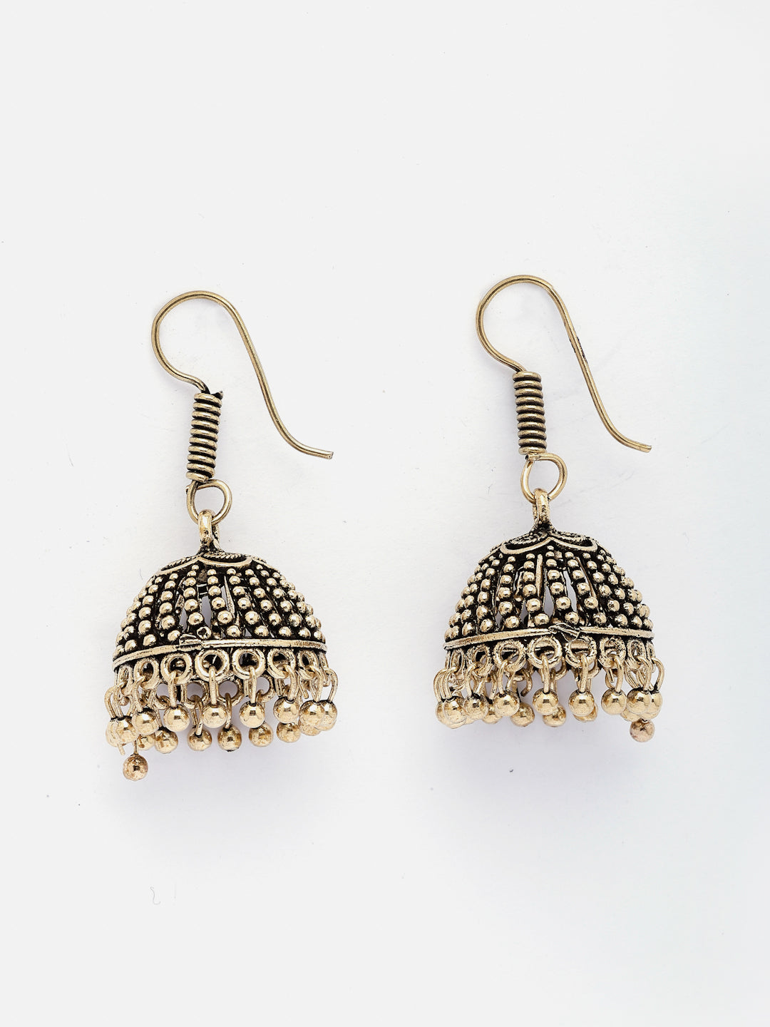 NVR Women Set of 2 Oxidized German Silver Jhumka Earrings