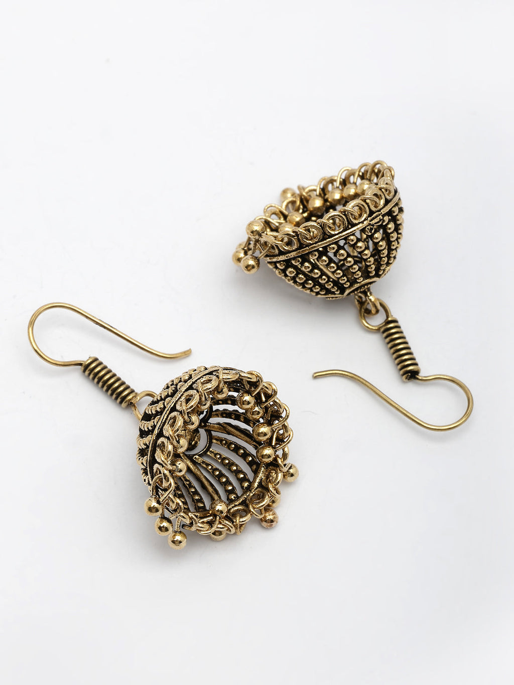 NVR Women Set of 2 Oxidized German Silver Jhumka Earrings