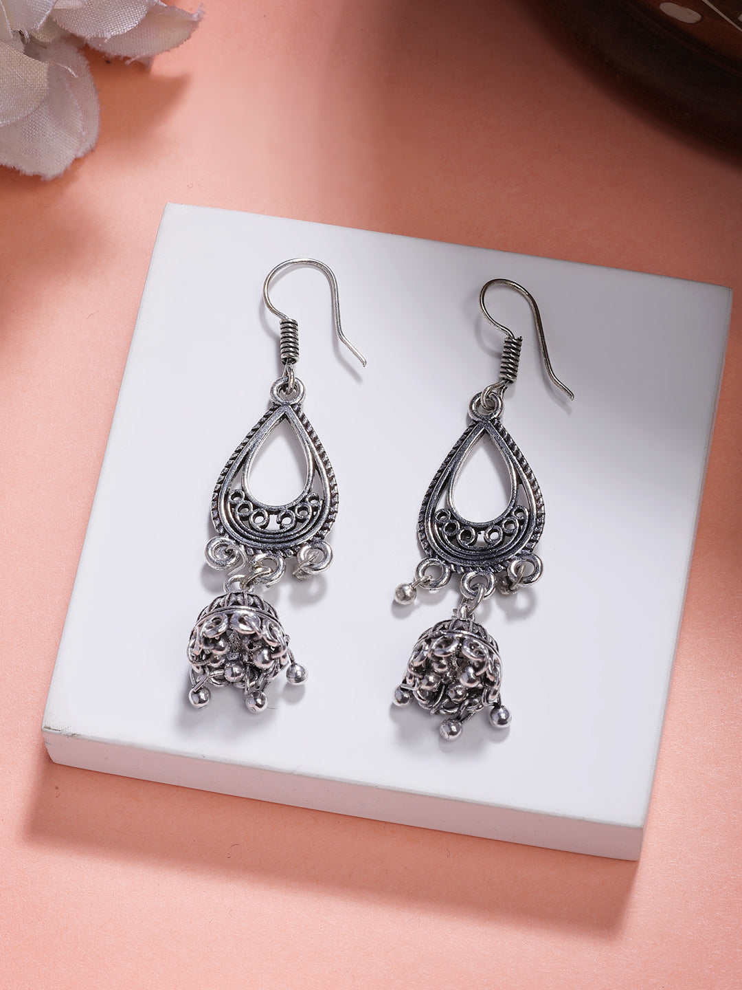 NVR Women Set of 3 Oxidized Traditional Fashion Earrings