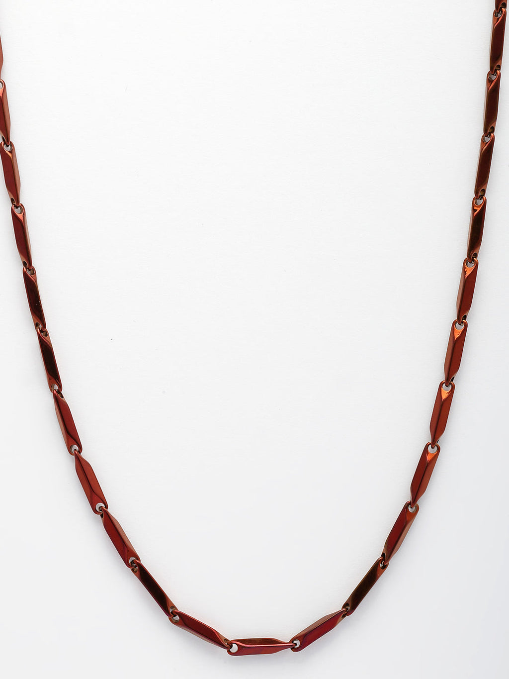 NVR Men Set of 2 Maroon & Green Rhodium-Plated Stainless Steel Chain