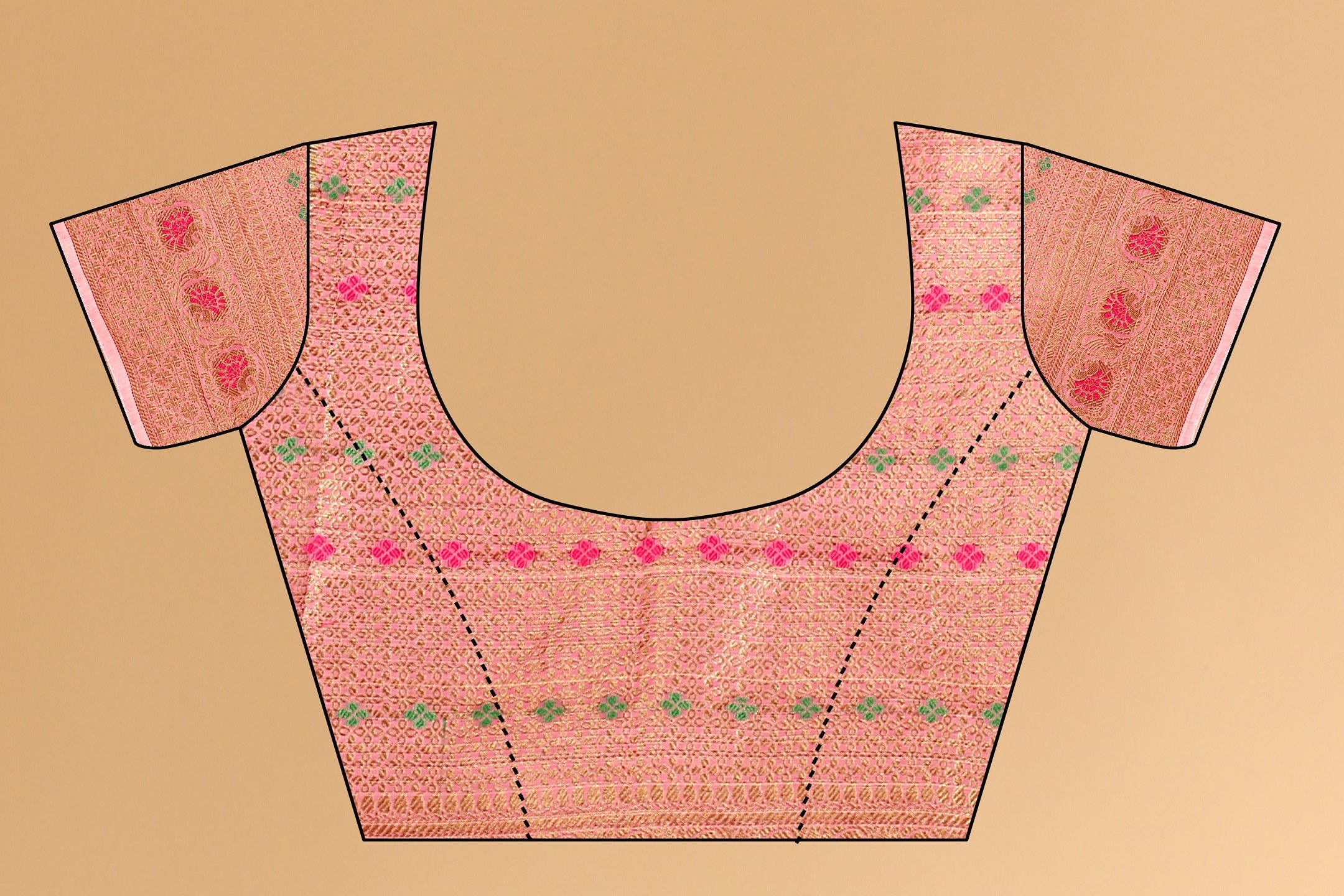 Vedant Vastram Soft Cotton Silk Kanjeevaram Saree - Pink