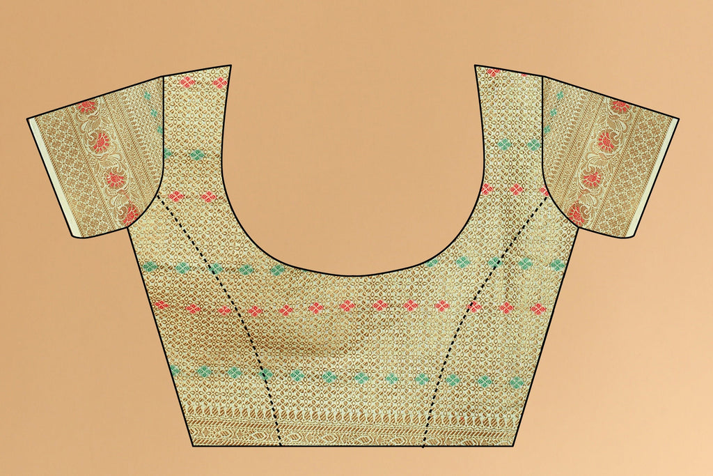 Vedant Vastram Soft Cotton Silk Kanjeevaram Saree - Pista